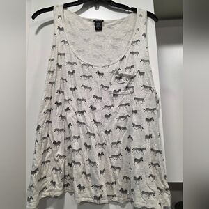 Torrid White Zebra Print Tank Top